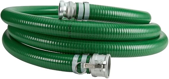 Suction Pump Water Hose With Camlocks - Green Trash Pump Hose - 1 1/2" x 20'