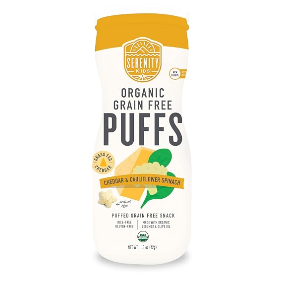 Serenity Kids Baby Puffs, Organic Baby Snacks, Grain Free, 1.5 Oz