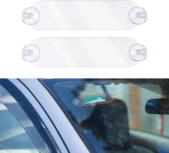Rislobx 2PCS EZ Pass Holder with Adhesive and Strong Suction Cups, Transponder Holder for Windshield Universal Toll Pass Windshield Mount for Toll Passes