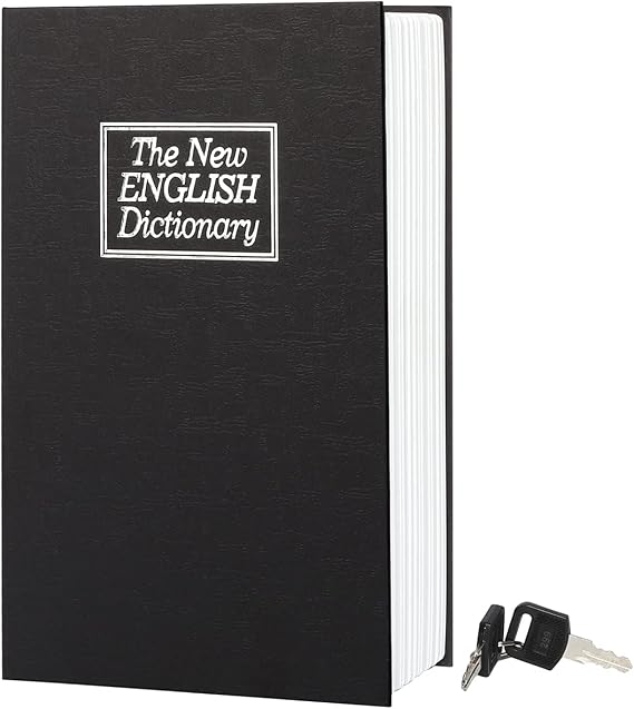Diversion Book Safe Storage Box,Secret Can with Security Key,Hidden Stash Safe Box, Secret Safe Containers for Money, Jewelry Documents or Valuables,Black