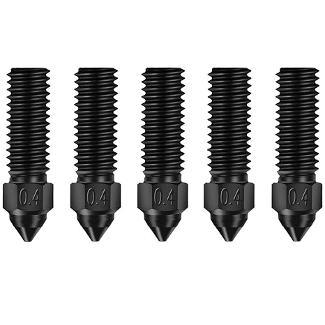 Official Creality K1 Nozzle Kits, 5PCS Ender 3 V3 KE 3D Printer Hardened Steel Nozzles 0.4mm, High-Speed Printing and High Flow Extruder Nozzles for Creality K1 / K1 Max/CR-M4 / CR-10 SE | 5PCS Ender 3 V3 KE 3D Printer Hardened Steel Nozzles 0.4mm, High-Speed Printing and High Flow Extruder Nozzles