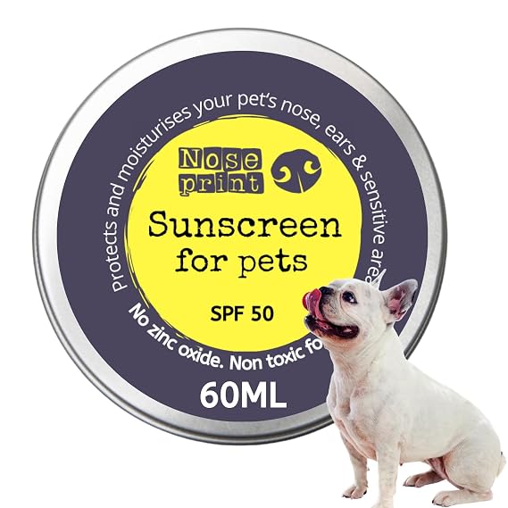 SPF 50 Pet Sunscreen | sun Protection For Pets 60 ML | Moisturising Sunscreen For Dogs And Cat Non-Toxic Formula Dog Nose | Dog Paw Balm Sun Cream Balm | Dog Sun Protection