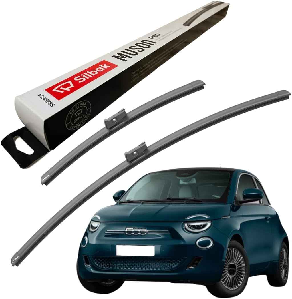 Silbak Windscreen Wipers, competible for FIAT 500E (08/2020 ONWARDS) Front Wiper Blades, 600mm/350mm