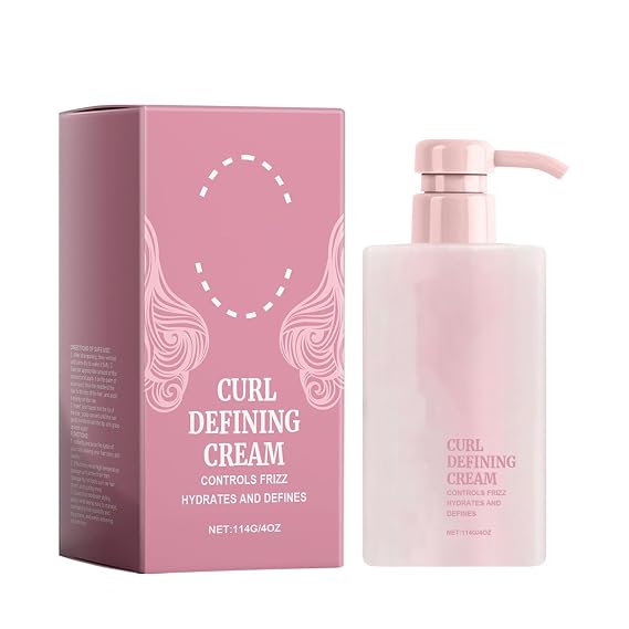 Curl Defining Cream, Long-lasting Hairstyle Curl Cream for Curly Hair Anti Frizz, Moisturizing, Smoothing for Curly & Wavy Hair, 4 Oz