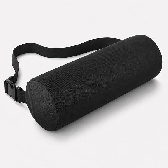 Lumbar Roll Support Pillow for Office Chair & Car 15 Inch | Lumbar Roll with Adjustable Strap, Back Support Pillow for Office Chair, Car for Relieving Back Pain & Posture Correction