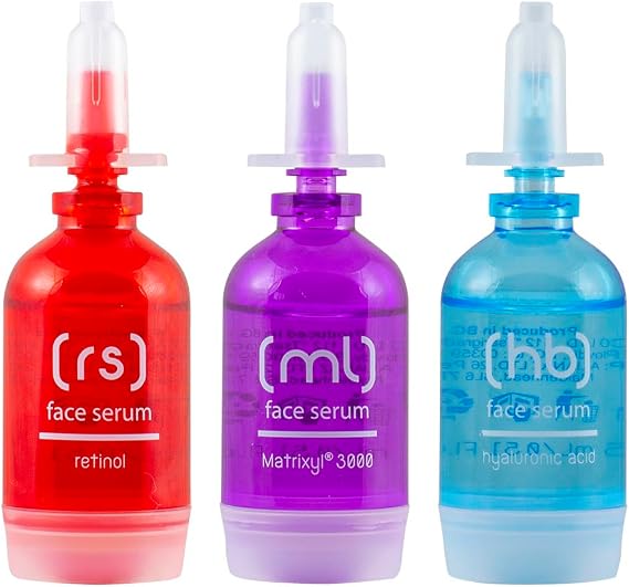 Skincyclopedia 1% Retinol Serum, 10% Matrixyl 3000 Serum and 10% Hyaluronic Acid Serum for Face Set - Resurfacing, Anti Wrinkle and Hydrating Face Serum Skincare Set for Dry and Aging Skin, 3x15ml