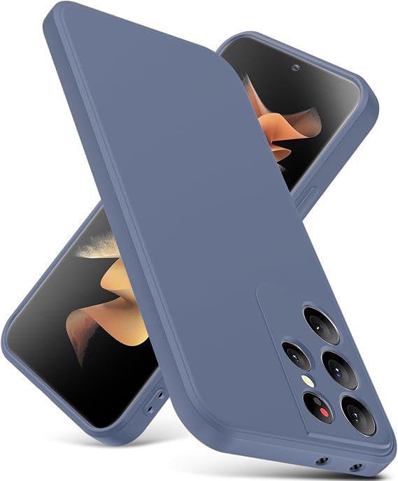 for Samsung Galaxy S21 Ultra Case, Thin Liquid Silicone Dark Grey