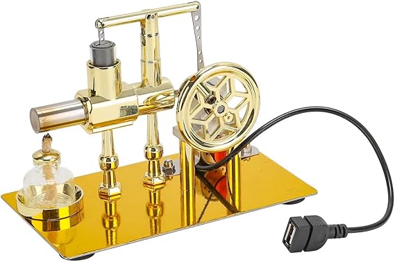 Hot Air Stirling Engine Model with USB Light | Balance Single-Cylinder Electricity Power Generator Engine - Build Your Own Stirling Engine