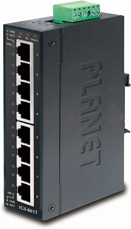 IGS-801T IP30 Industrial Gigabit Ethernet Switch 8-Port 10/100/1000TX (-40~75 C) ( Planet )