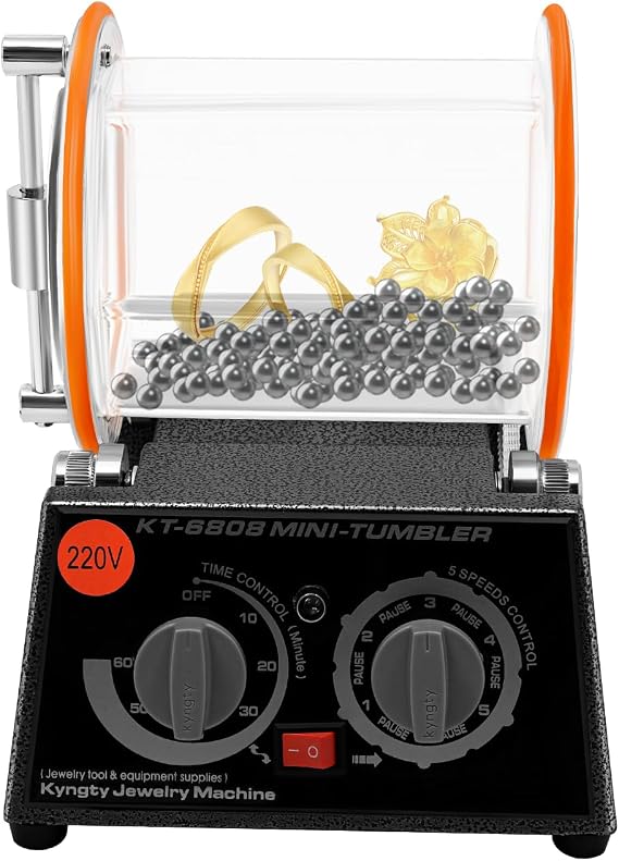 220V Polishing Machine Jewelry Polisher, Bench Buffer Polisher Machine Adjustable Five Gears High Temperature Lapidary Machine Ring Rock Polisher for Jewelry, Metal, Wood