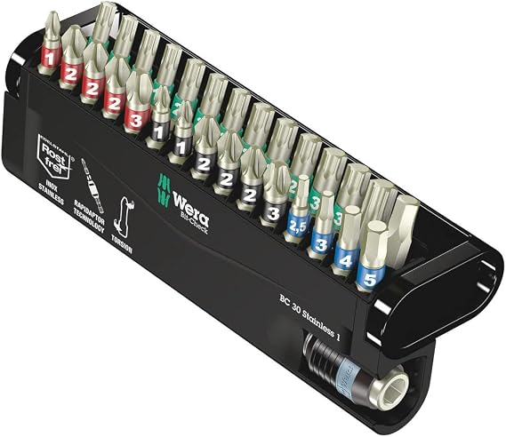 Wera Bit-Check 30 End Set, Stainless 1, 30 Pieces, 05071109001