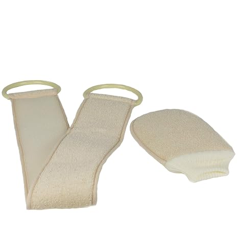 Homecraft Flannel Strap and Wash Mitt, Loofah Back Scrubber, Shower Strap for Eldery, Handicapped, and Disabled Patients, Back Scrubber Shower Aid for Patients with Limited Reach, Personal Hygiene