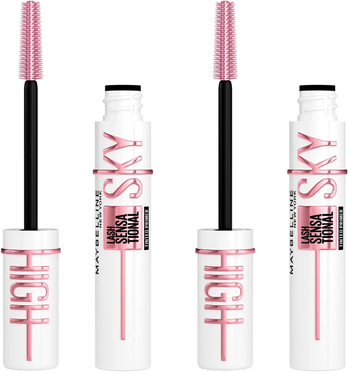 Maybelline New York Sky High Lash Sensational Lengthening and Volumising Primer with Flexible Brush Black Colour Also Suitable for Sensitive Eyes - 2 Cosmetics