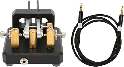Morse Code Key,Automatic Morse Telegraph Key,Morse Code Key Double Paddle Automatic Shortwave Portable CW Morse Telegraph Key for Camping IndoorBlack