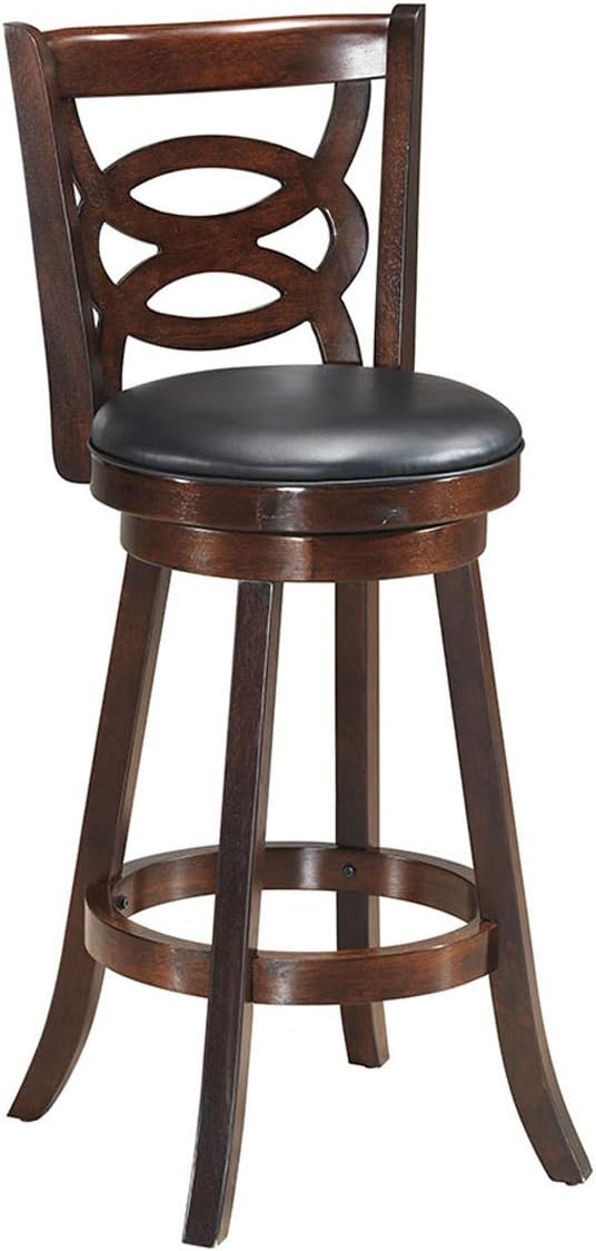 COSTWAY Bar Stools, Counter Height Dining Chair, Fabric Upholstered 360 Degree Swivel, PVC Cushioned Seat, Perfect for Dining and Living Room (Height 29")