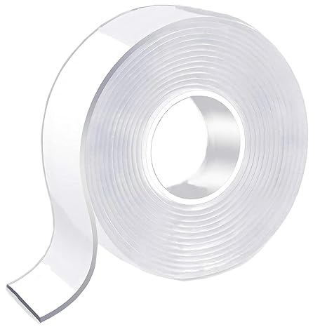 Weiliya Double Sided Tape Heavy Duty, Multipurpose Removable Mounting Tape Adhesive, Reusable Strong Stick Wall Tape Strip Clear Adhesive for Poster Carpet Tape Sticky Items-(9.84 feet) 1