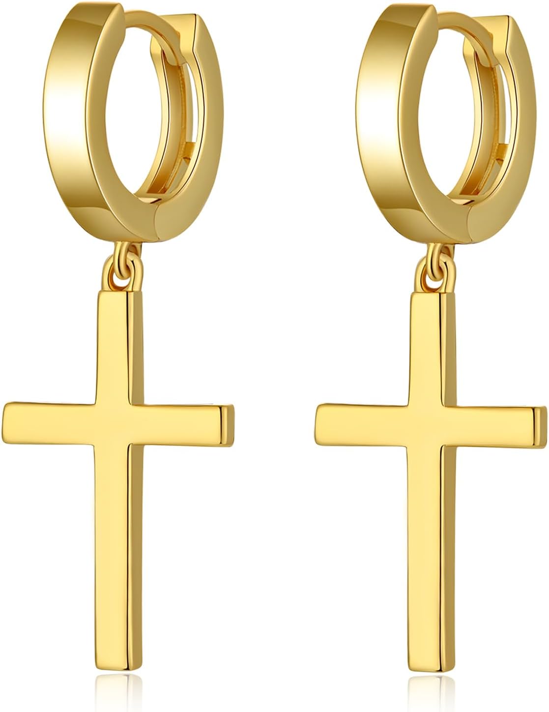 Jianhanzb S925 Sterling Silver Cross Earrings for Women Men