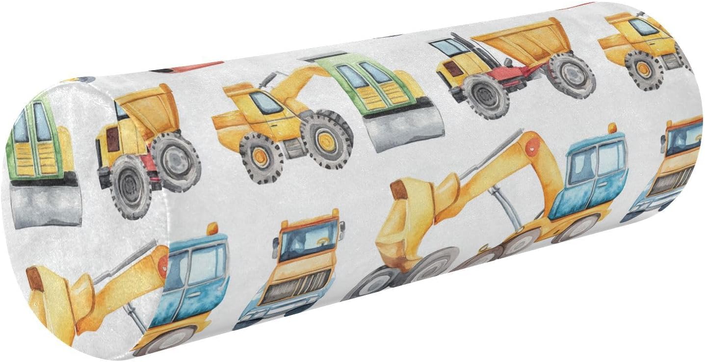 Construction Vehicles Bolster Cotton Cylinder Body Case Round Baby Therapedic Neck Roll Pillow Lower Back Support Pillows
