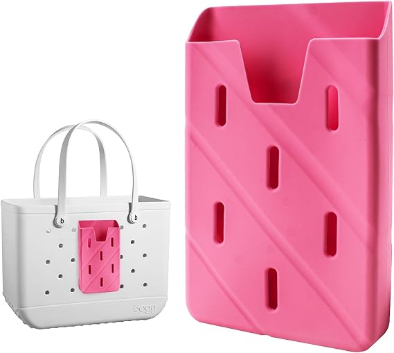 Silicone Phone Holder Charm for Bogg Bags - Universal Phone Case Accessory Compatible with All Bogg Totes - Beach Bag Cell Phone Holder Pink