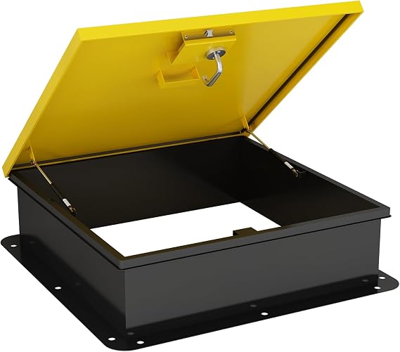 37" L X 36" W Roof Access Hatch, Roof Steel Security Door, Powder Coated Roof Deck Hatch with Roof Hatch Door Lift Supports, 80 Degree Lid, Sturdy Construction and Weatherproof