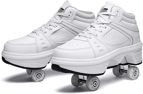 Roller Skates for Women 2-in-1 Multi-Purpose Shoes,Quad Roller Skate Roller Skates Kids Multi-Color Contour Light,Roller Skates Sport Shoes Inline Skates Adjustable, Charging,EUR36
