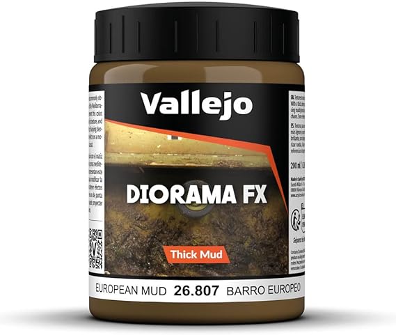 Vallejo - Diorama FX Thick Mud | European Mud 200 ml (6.76 fl.oz.) | Premium Acrylic Color For Modelers & Miniature Enthusiasts