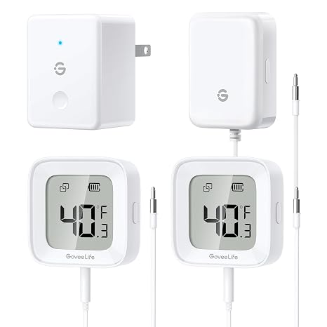GoveeLife WiFi Refrigerator Thermometer with Alarm, Wireless Digital Freezer Temperature Gauge with App Control