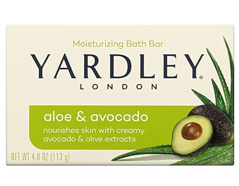Yardley London Aloe and Avocado Naturally Moisturizing Bath Bar 4.0 oz (Pack of 3).