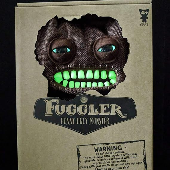 Fuggler Funny Ugly Monster 8" Brown Deluxe Plush Creature with Teeth