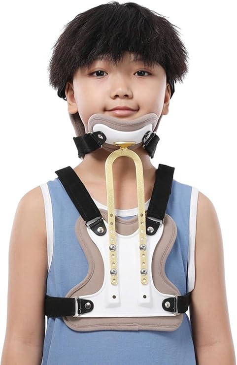 Children Cervical Rehabilitation Brace, Spine Orthosis Neck Brace Collar Head and Neck Chest Orthosis Cervical Thoracic Halo Brace U Lumbar Support, Angle Adjustable Breathable.