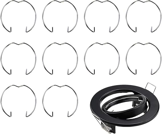 10Pcs GU10 MR16 Spotlight Clips, Lamp Retaining Spring Clasp Clips, Replacement Downlight Spring Clamps Diameter 50MM LED Halogen Bulb Holders for Ceiling Lights Socket Fittings Replacement