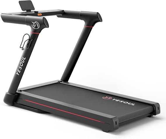 YESOUL Folding Treadmills for Home, 300lbs Capacity, 3.5HP Supper Quiet Brushless, 47"x18" Spacious Running Belt, LED Display & App with Scenic Routes & Live Classes