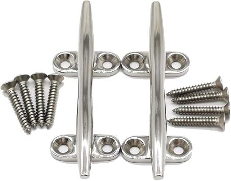 nobranded 2 PCS 316 Stainless Steel Boat Dock Cleat Open Base Cleat Marine Hardware with Screws