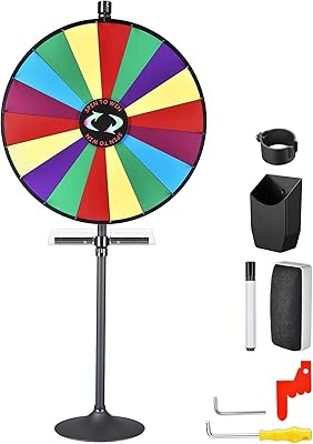 WinSpin 36 Prize Wheel Tabletop Floor Stand Spinning Game wServing Tray