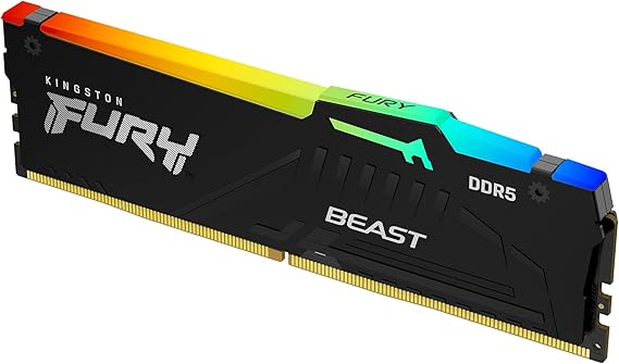 Kingston FURY Beast RGB 16GB 6800MT/s DDR5 CL34 Desktop Memory | AMD EXPO | Single Module | KF568C34BBEA-16