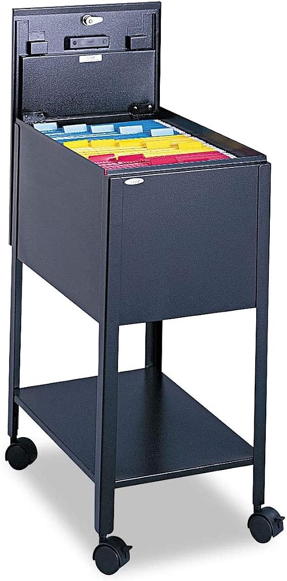 Safco Products 5361BL Standard Mobile Tub File with Lock, Letter Size, Black