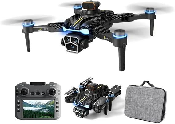 GPS 5G Folding Drone with 8K Camera for Adult with 4.5in Screen Control,Brushless Motor, Obstacle Avoidance,Optical Flow Hovers,FPV Auto Return Follow Me,25 Min Flight Time