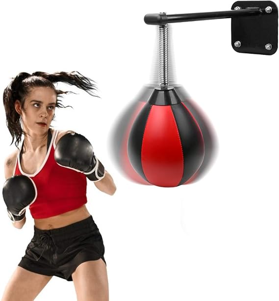 Professional Speed Bag for Boxing, Wall-Mounted Hanging Boxing Bag, Speed Ball with Stand, Reflex Speed Punching Bag Kits, Stress Relief Training Ball for Boxing MMA