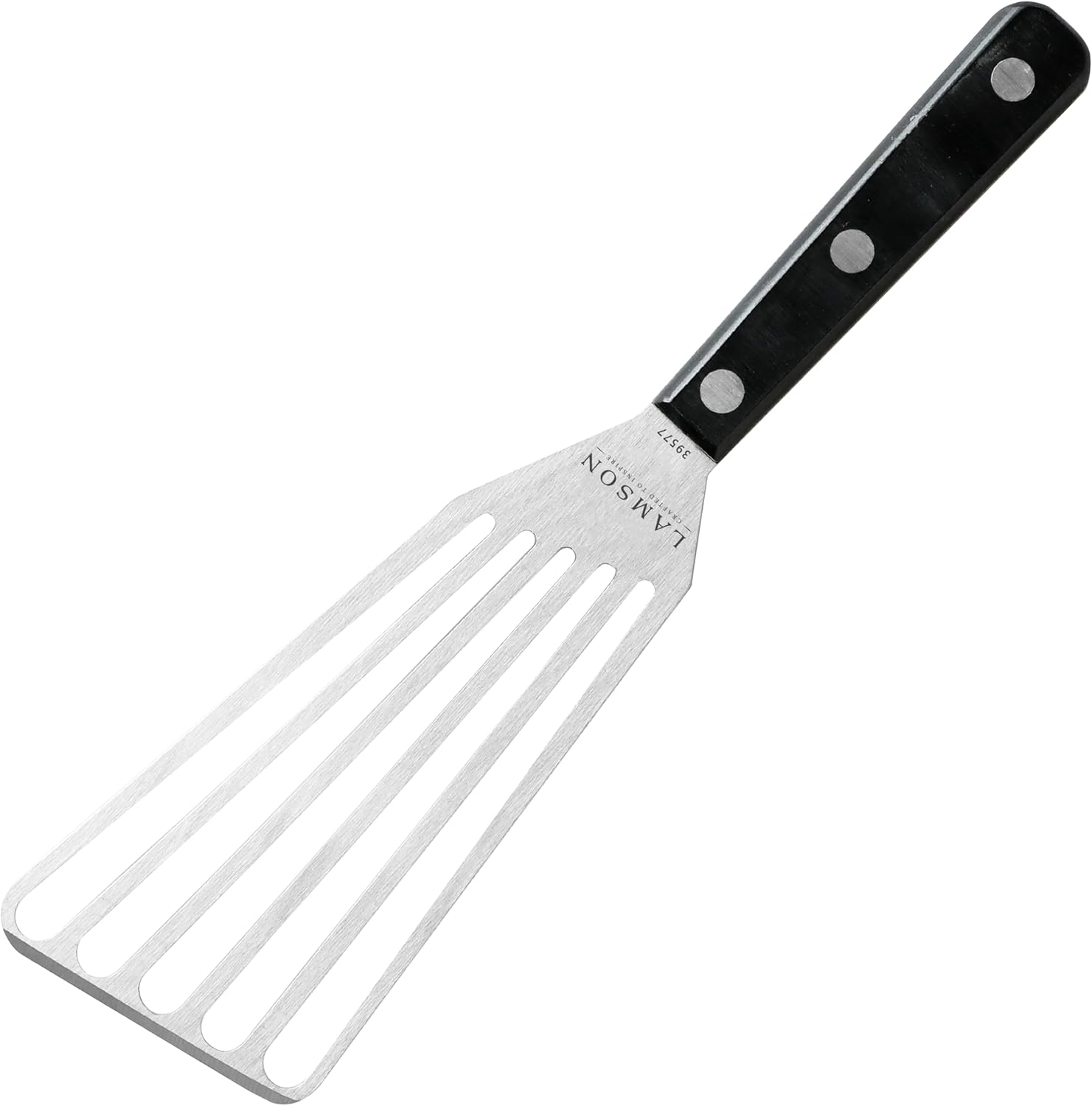 Lamson Chef’s Slotted Turner 3" x 6", Stainless Steel with Riveted POM Handle