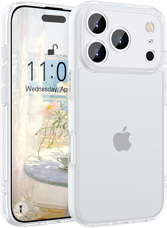Andwing For iPhone 17 Pro Max Case, Case for iPhone 17 Pro Max 6.9", Translucent Matte Back & Silicone Edge, Shockproof Drop Protection Phone Cover for Phone 17 Cases, 6.9" Clear
