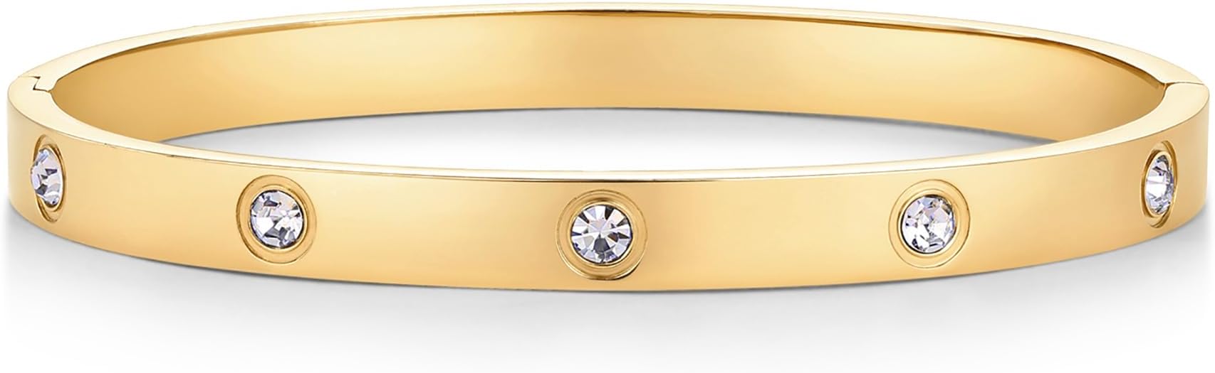 PAVOI Waterproof Bracelet for Women, 14K Gold Plated Bangle Cubic Zirconia