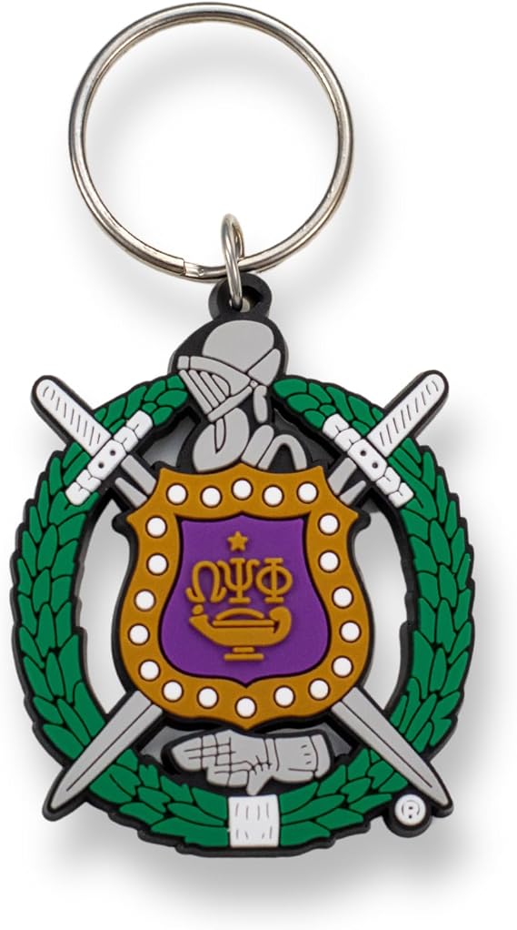 Omega Psi Phi Crest PVC Key chain