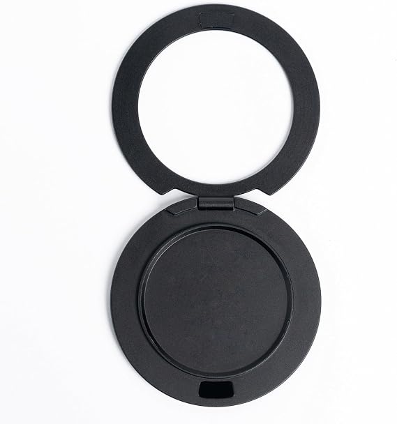 Ganinno R Stand Magnetic Ring Holder for iPhone 12 13 14 15 16 Pro max Series, Ultra-Thin Aluminum Compatible with MagSafe Cases, Removable Grip Base for PopSocket Stand (Matte Black)