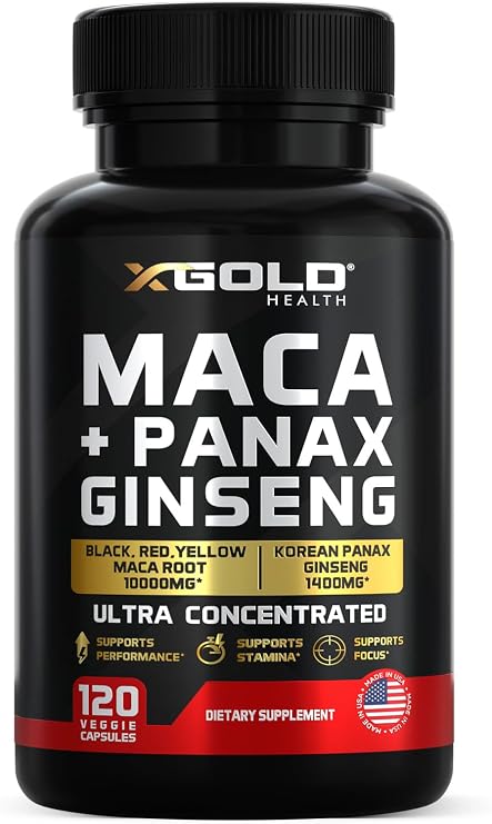 Maca Root Capsules 20:1 Extract + Korean Panax Ginseng 10:1 Extract