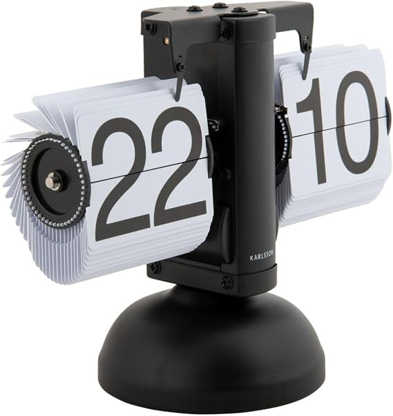 Karlsson Present Time "Small Flip table clock - White/Black 16.5cm (KA5955BK)