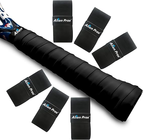 ALIEN PROS Tennis Racket Grip Tape (6 Grips) Precut and Light Tac Feel Tennis Grip Tennis Overgrip Grip Tape Tennis Racket Wrap Your Racquet for High Performance (6 Grips)