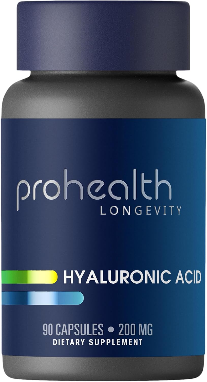 Hyaluronic Acid Supplement, 200mg per Serving, 90 Capsules | Clinically Supported for Healthy Aging & Radiant Skin | Cellular Hydration, Joint Health | Third-Party Tested