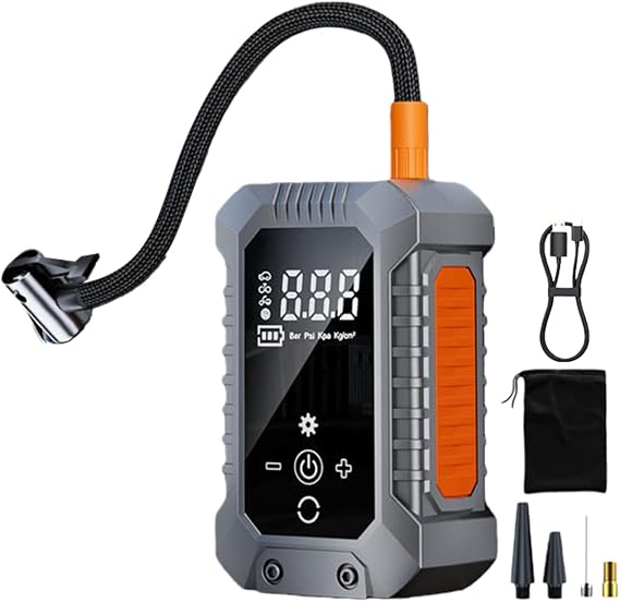 Air Pump for Car Tires Cordless Auto Shut-Off with LED Lights | Car Tire Air Pump Portable Inflator for Bike Motorcycle Auto Balls Inflatable Toys Balloons Urgent Repair Home Garage