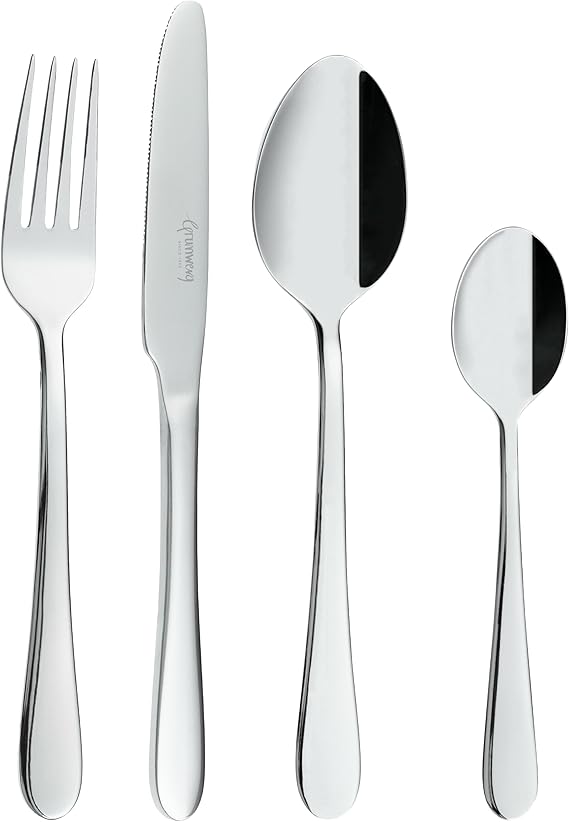 Grunwerg 16BXWDR/C Cutlery Set, Stainless Steel, Silver, 16 Piece Set