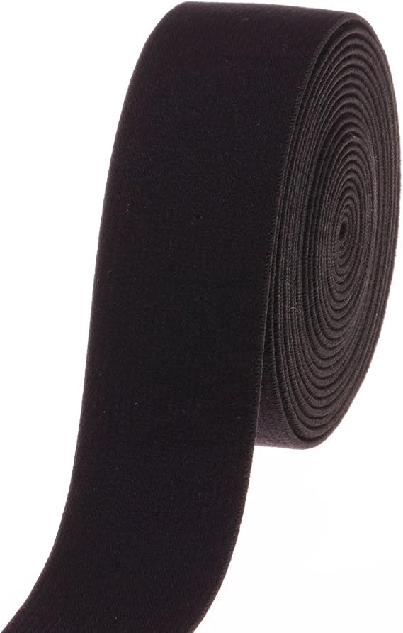 Cotowin 1 1/4 inch Black Plush Elastic,Soft Comfortable Sewing Elastic - 3 Yards